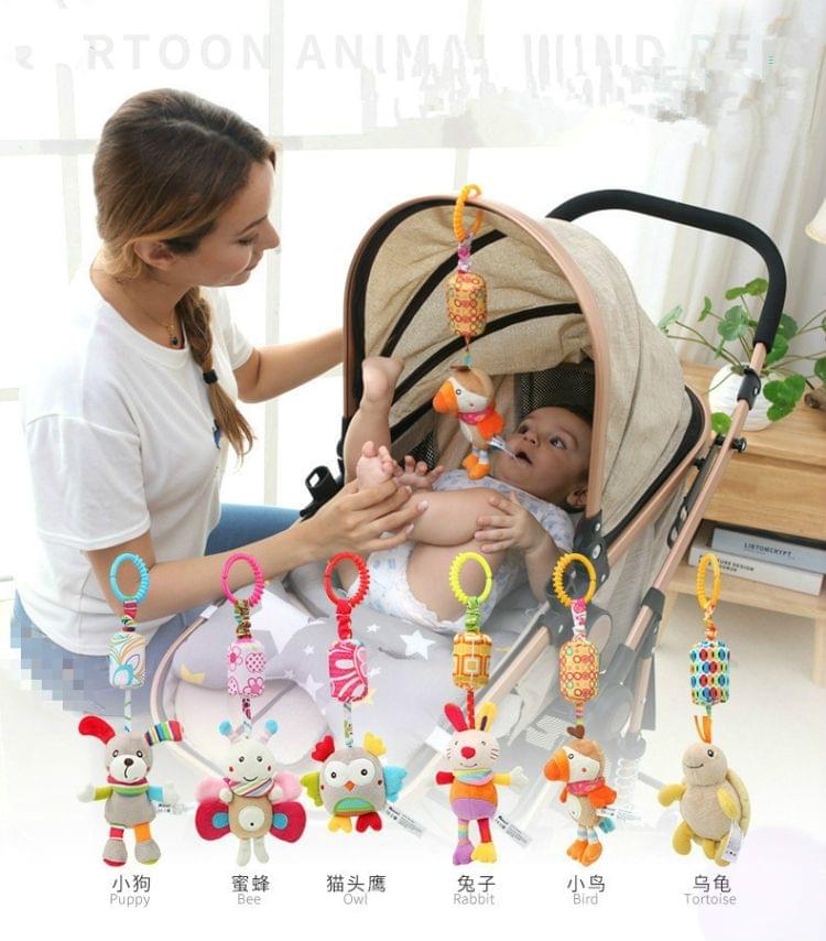 Cartoon Developmental Mobile Plush Wind Chimes Rattles Bell Baby Crib Bed Hanging Bells Infant Toys(chick)