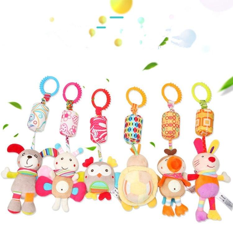 Cartoon Developmental Mobile Plush Wind Chimes Rattles Bell Baby Crib Bed Hanging Bells Infant Toys(chick)