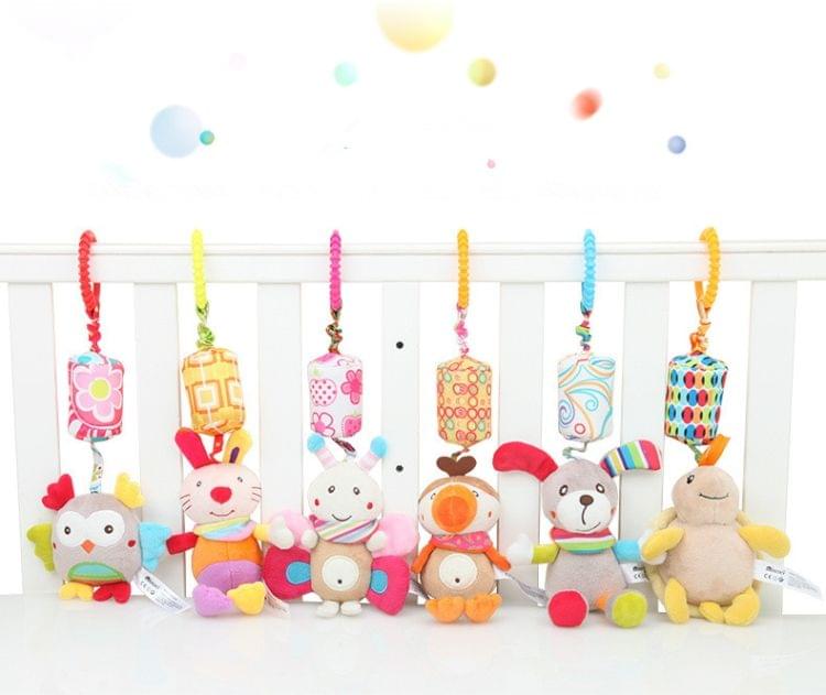 Cartoon Developmental Mobile Plush Wind Chimes Rattles Bell Baby Crib Bed Hanging Bells Infant Toys(chick)