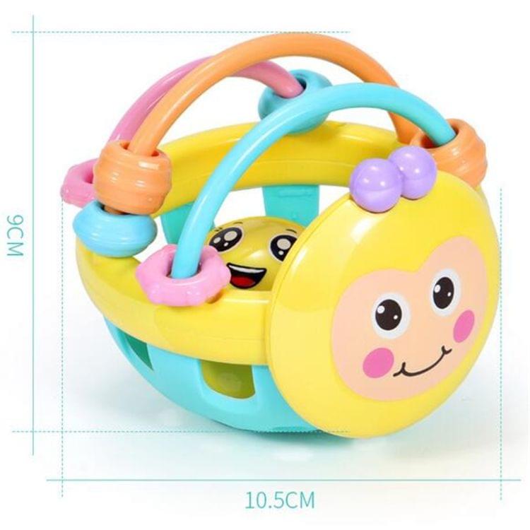 Soft Rubber Cartoon Bee Hand Knocking Rattle Dumbbell Early Educational Toy for Kid Hand Bell Baby Toy(Bee rattle)