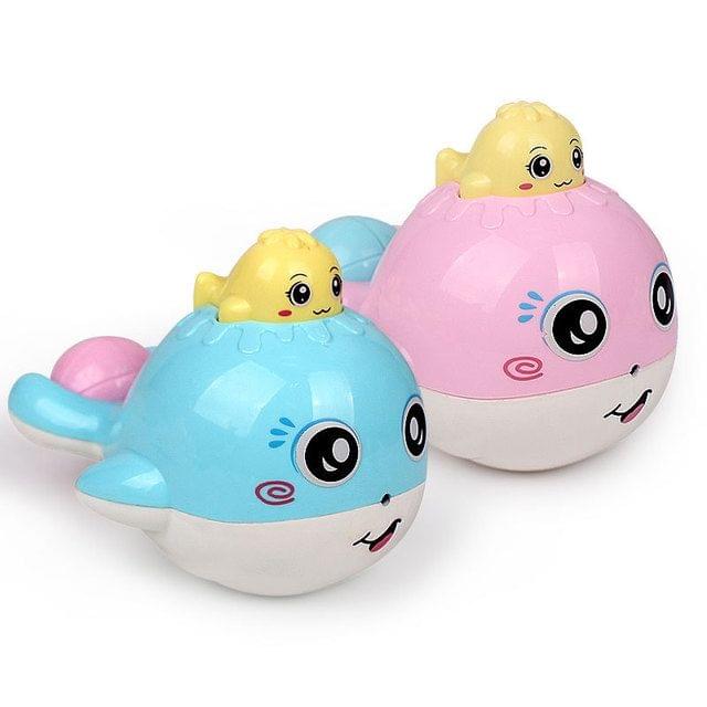 Cute Bath Toys For Baby Candy Color Plastic Whale Room Bed Crib Rattle Baby Toys Funny Toy(Random Color)