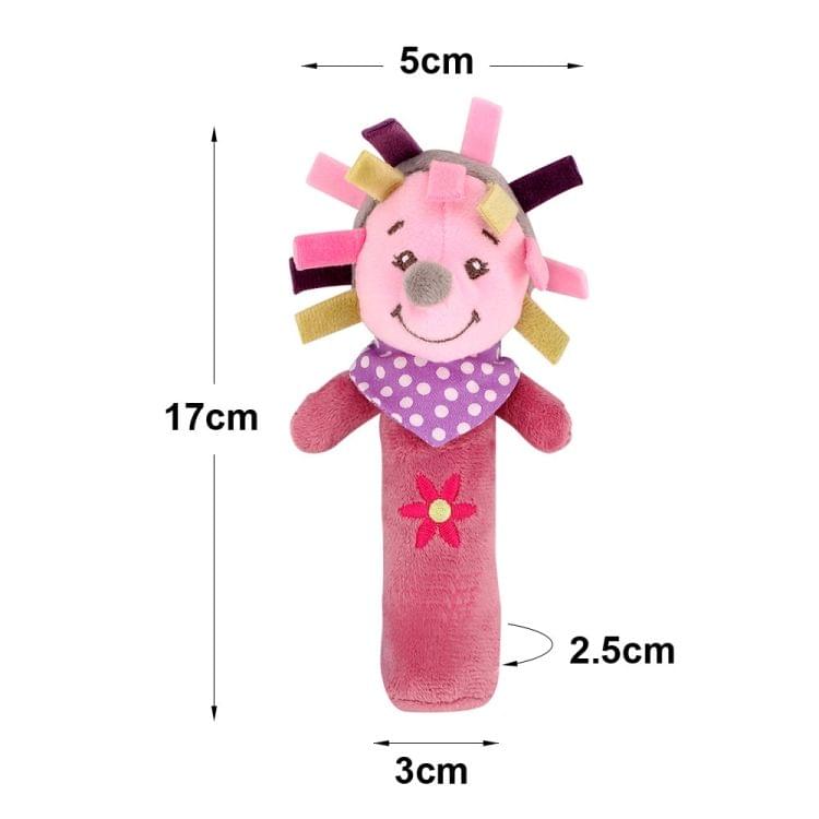 Cartoon Animal Hand Bell Rattle Interactive Toy Child Comfort Hand Grabbing Soft Plush Baby Toy(Hedgehog)