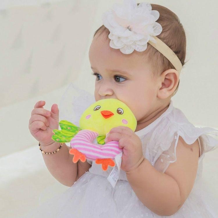 Hand Bell Rattle Bed Bell Animal Plush Doll Baby Appease Toy(Chick)