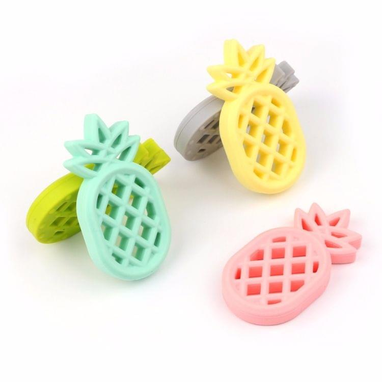 5 PCS Pineapple Silicone Teether Babies Teething Pendant Nursing Soft Silicone Safe Toys for Soothe Teething Baby(Yellow)