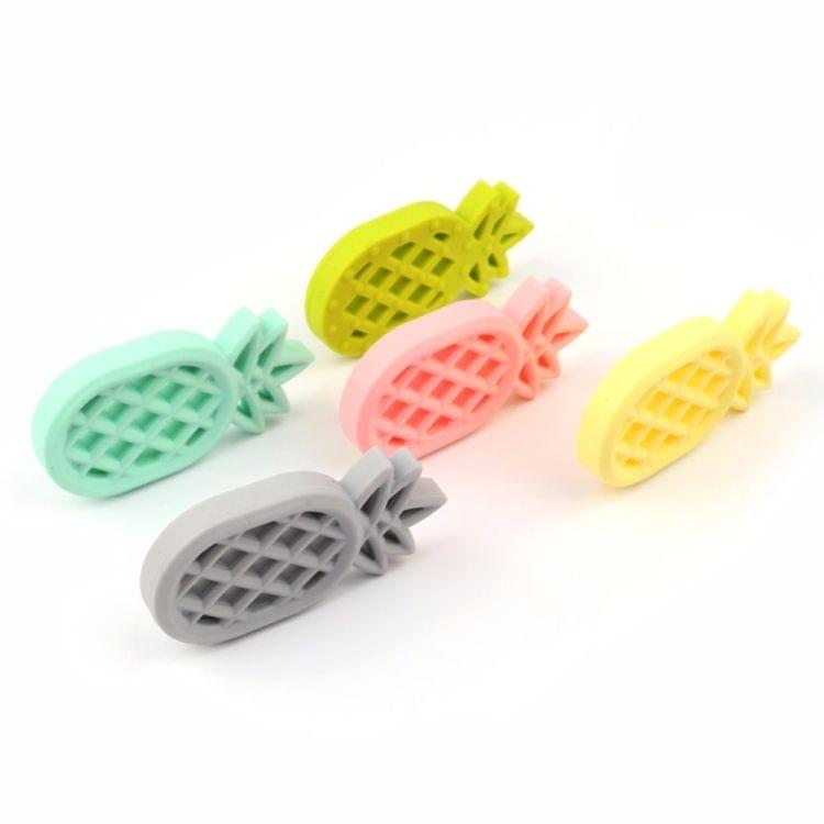 5 PCS Pineapple Silicone Teether Babies Teething Pendant Nursing Soft Silicone Safe Toys for Soothe Teething Baby(Yellow)