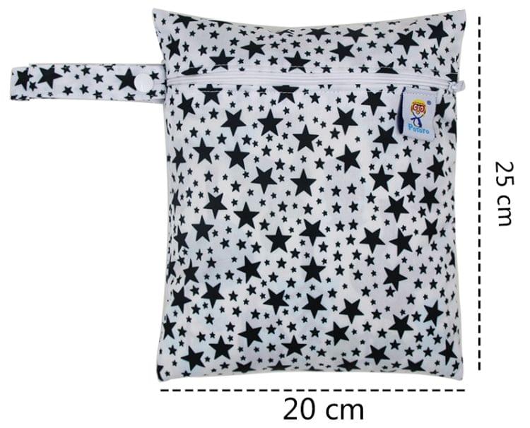 5 PCS Waterproof Reusable Wet Bag Printed Pocket Nappy Bags Travel Wet Dry Bags Mini Diaper Bag(A30-3)