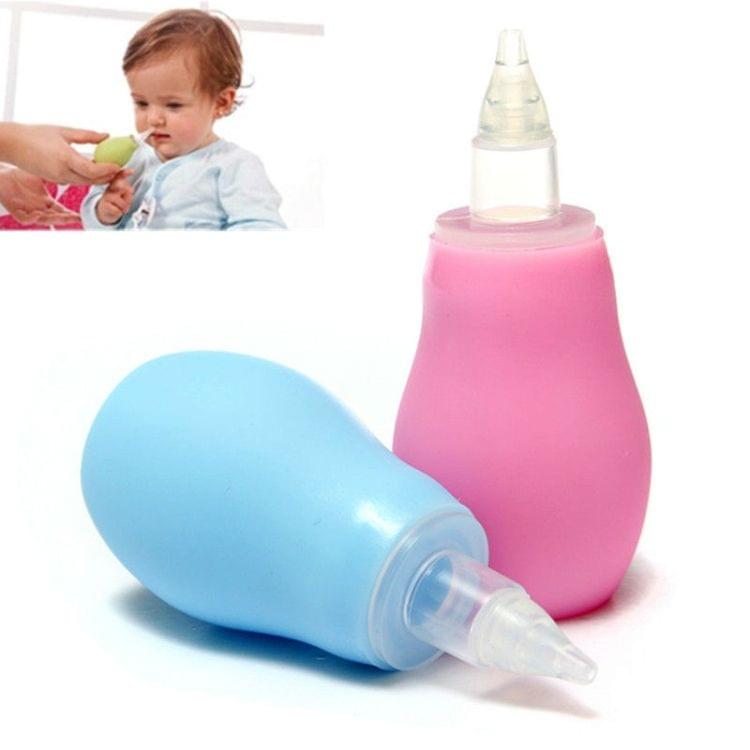 2 PCS Silicone Newborn Baby Children Nose Aspirator Toddler Nose Cleaner Infant Snot Vacuum Sucker Soft Tip Cleaner Baby Care Products(Pink)