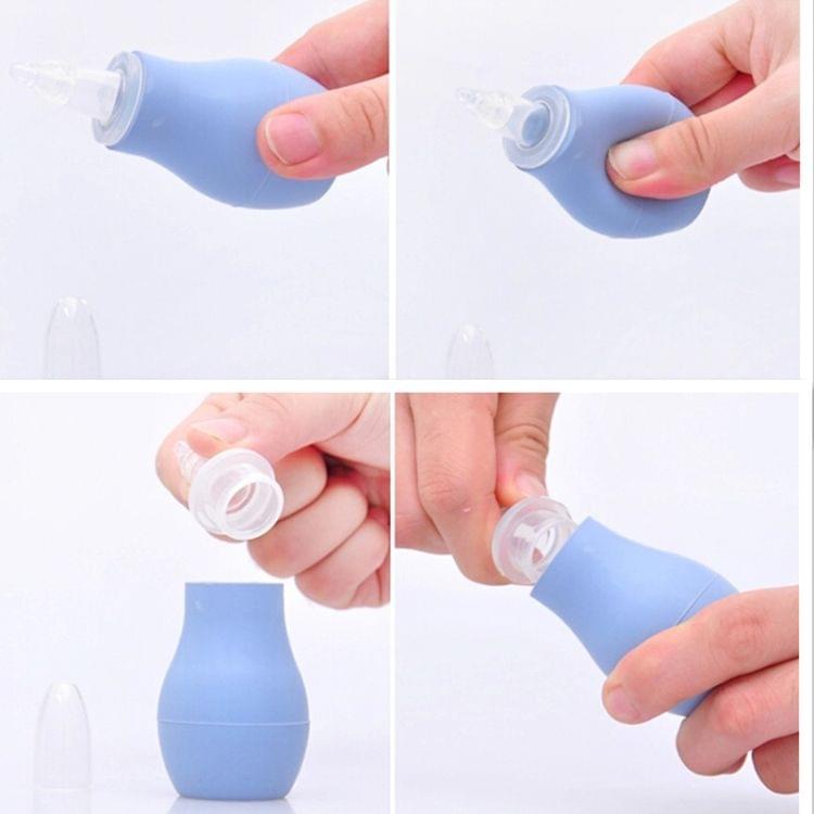 2 PCS Silicone Newborn Baby Children Nose Aspirator Toddler Nose Cleaner Infant Snot Vacuum Sucker Soft Tip Cleaner Baby Care Products(Blue)