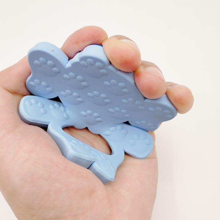 5 PCS Food Grade Silicone Teethers DIY Animal Baby Teether Infant Baby Silicone Toddler Toys(Elephant Blue)