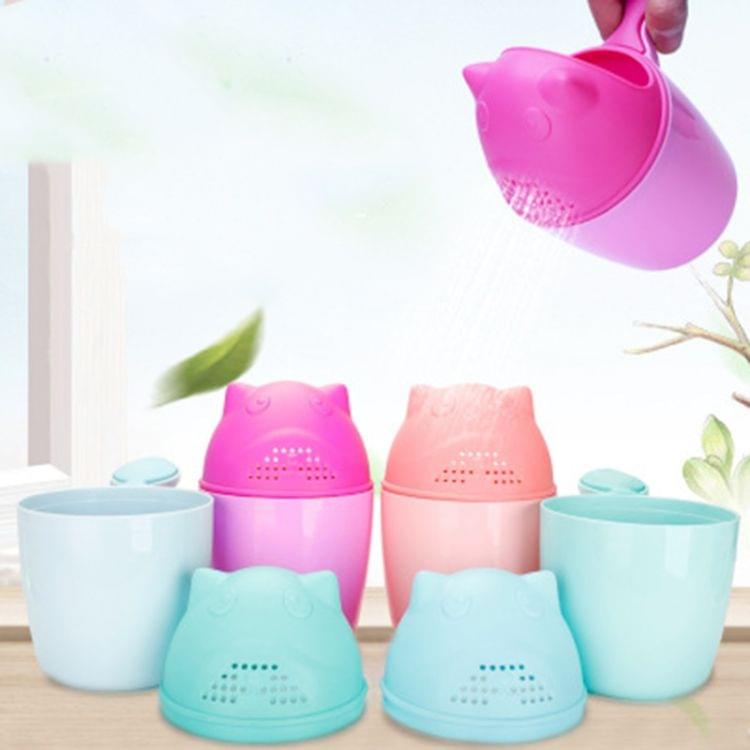 3 PCS Baby Cartoon Bear Bathing Cup Newborn Kid Shower Shampoo Cup Bailer Baby Shower Water Spoon Bath Wash Cup(Green)