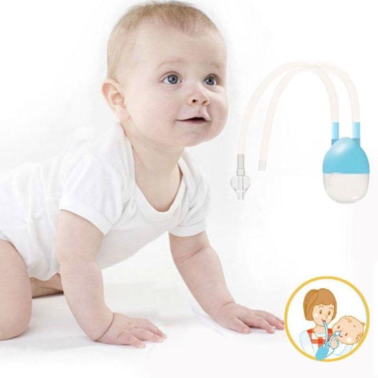 Newborn Baby Safety Nose Cleaner Vacuum Suction Nasal Aspirator Flu Protections Nasal Aspirator Nasal Snot Nose Cleaner Baby(blue)