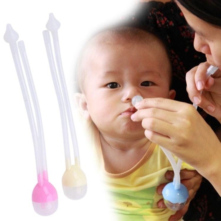 Newborn Baby Safety Nose Cleaner Vacuum Suction Nasal Aspirator Flu Protections Nasal Aspirator Nasal Snot Nose Cleaner Baby(blue)