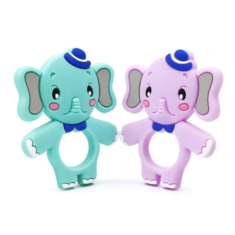 5 PCS Food Grade Silicone Teethers DIY Animal Baby Teether Infant Baby Silicone Toddler Toys(Elephant Pink)