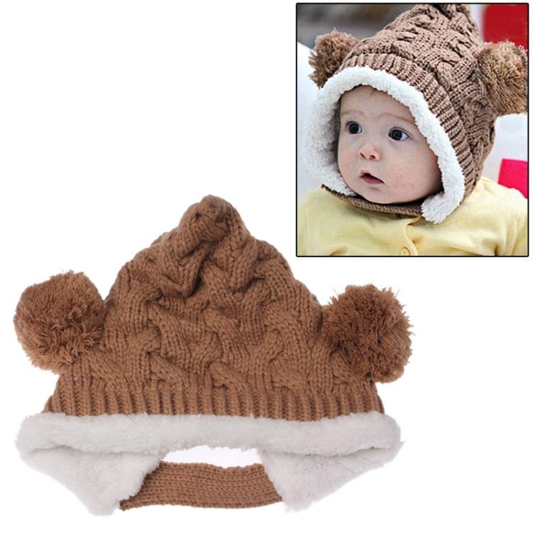 Knitted Wool Warm Hat / Christmas Hat for Baby(Brown)