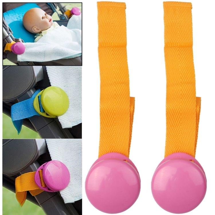 2 PCS Baby Stroller Clip Blanket Clip Baby Kicking Preventing Clip(Pink)