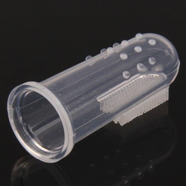 3 PCS RK-3604 Baby Silicone Toothbrush / Baby Finger Toothbrush / Finger Massage(Transparent