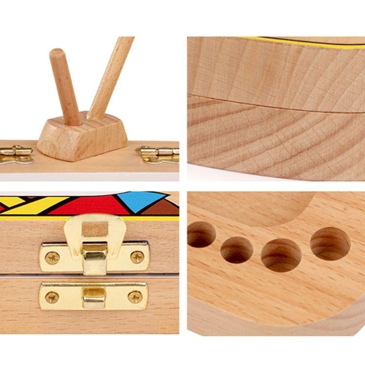 Creative Wooden Children TV Set Deciduous Tooth Preservation Box Baby Teeth Tooth House Storage Box