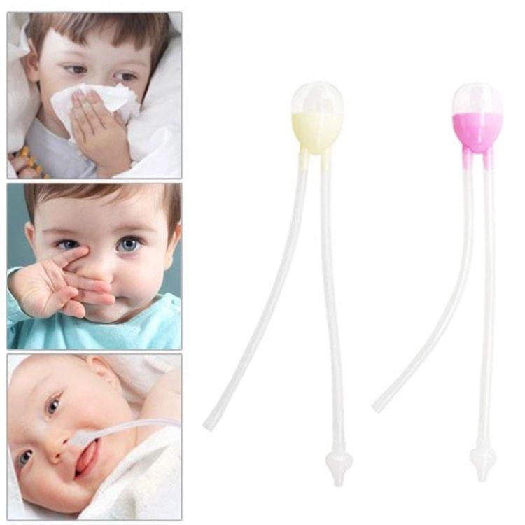 Newborn Baby Safety Nose Cleaner Vacuum Suction Nasal Aspirator Flu Protections Nasal Aspirator Nasal Snot Nose Cleaner Baby(pink)