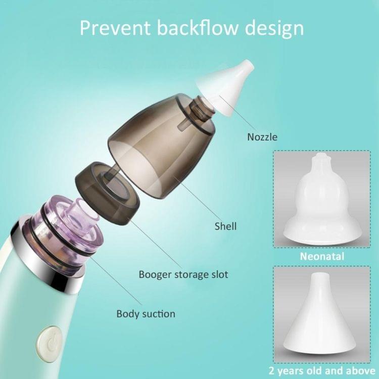 Baby Nasal Aspirator Electric Safe Hygienic Nose Cleaner With 2 Sizes Of Nose Tips And Oral Snot Sucker for Newborns Boy Girls(Green)