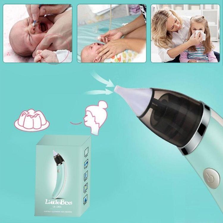 Baby Nasal Aspirator Electric Safe Hygienic Nose Cleaner With 2 Sizes Of Nose Tips And Oral Snot Sucker for Newborns Boy Girls(Green)