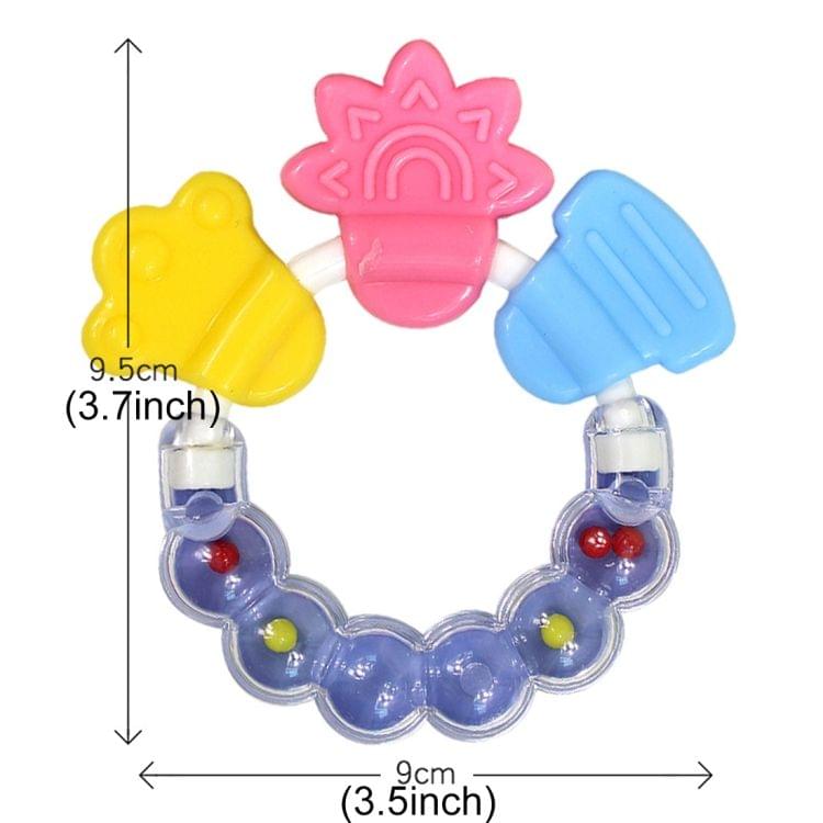 2 PCS Balcherlam Baby Rattle Silicone Teether Circular Ring Molar Device, Random Color Delivery