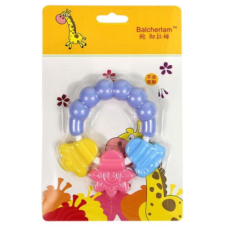 2 PCS Balcherlam Baby Rattle Silicone Teether Circular Ring Molar Device, Random Color Delivery