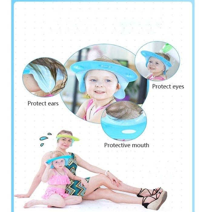 Hippo Shaped Baby Children Silicone Shower Caps, Random Color Delivery(Green)