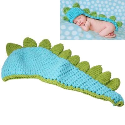 Manual Weaving Baby Hat / Wool Cap Dinosaur Cap / Baby Siamesed Hats(Blue)