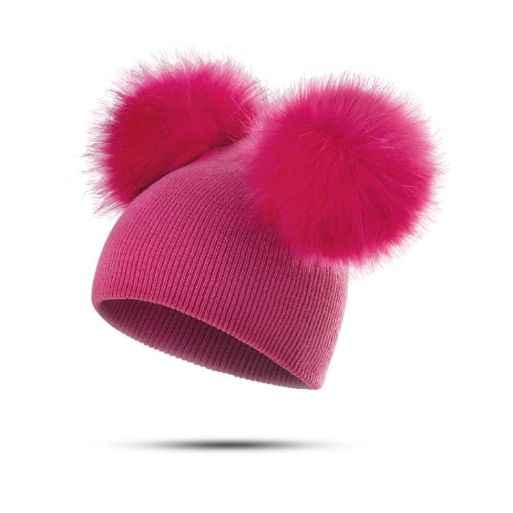 Children Hat Toddler Kids Baby Warm Winter Wool Hat(Pink)