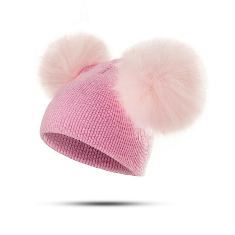 Children Hat Toddler Kids Baby Warm Winter Wool Hat(Pink)