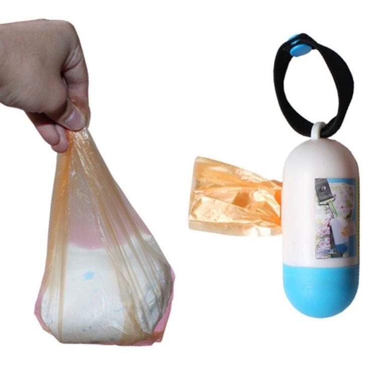 Removable Box Nappy Bag Portable Baby Diapers Abandoned Bags Rubbish Bags Case pet Garbage Bag(Blue)