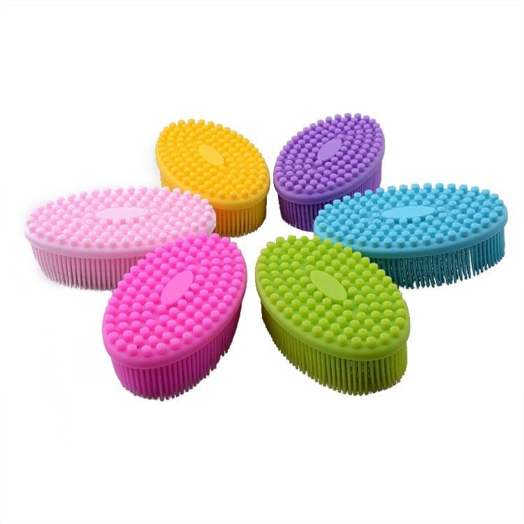 Baby Silicone Massage Brush Baby Shower Brush, Size: 12*7*4cm, Random Color Delivery
