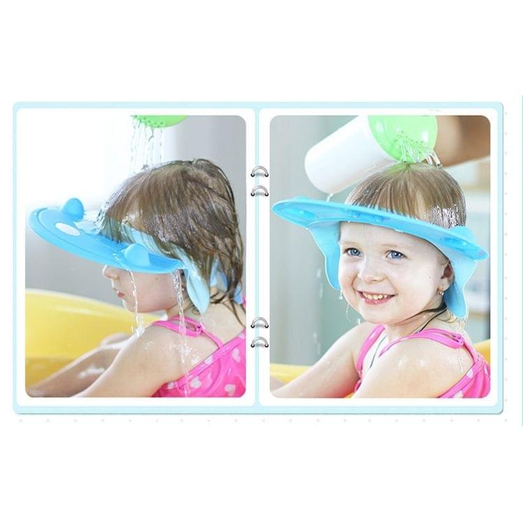 Hippo Shaped Baby Children Silicone Shower Caps, Random Color Delivery(Blue)