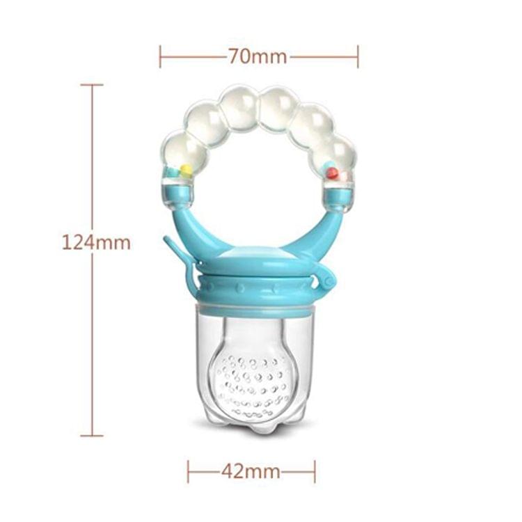 3 PCS Baby Nipple Fresh Food Fruit Milk Feeding Bottles Learn Feeding Drinking Handle Teething Pacifier with Bell, Size:L(Orange)