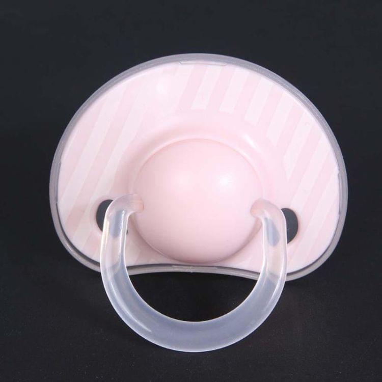 Silicone Flat Head Thumb Type Newborn Pacifier with Anti-dust Cover(Pink)