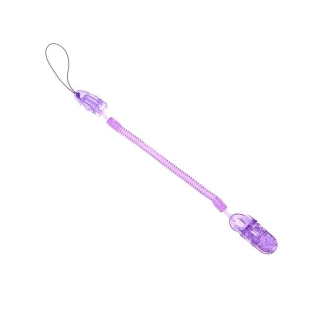Baby Pacifier Clip Chain PP Holder Soother Pacifier Clips Leash Strap Nipple Holder for Infant Feeding(Purple)