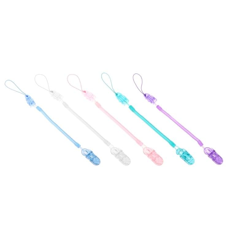 Baby Pacifier Clip Chain PP Holder Soother Pacifier Clips Leash Strap Nipple Holder for Infant Feeding(Purple)