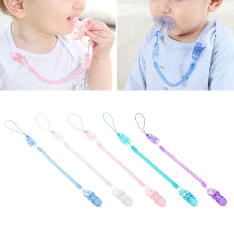 Baby Pacifier Clip Chain PP Holder Soother Pacifier Clips Leash Strap Nipple Holder for Infant Feeding(Purple)