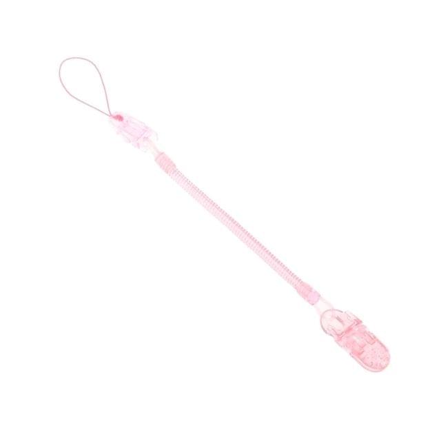 Baby Pacifier Clip Chain PP Holder Soother Pacifier Clips Leash Strap Nipple Holder for Infant Feeding(Pink)