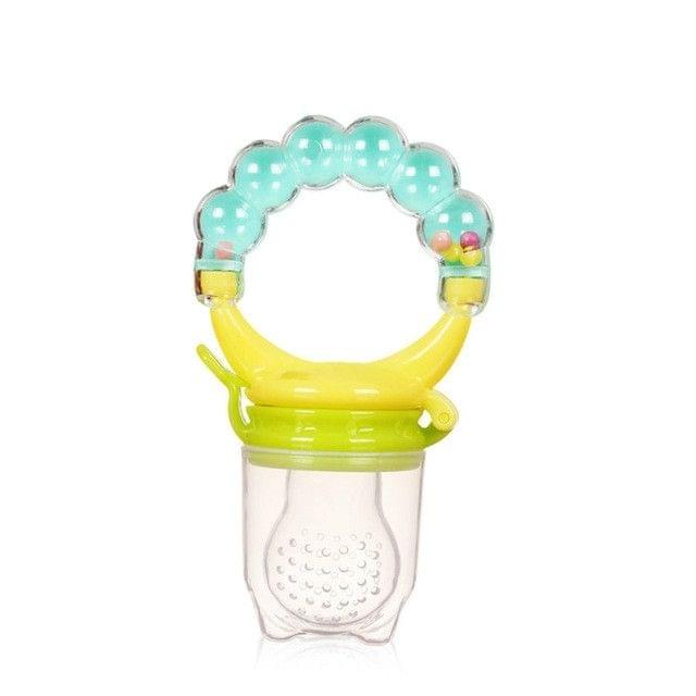 3 PCS Baby Nipple Fresh Food Fruit Milk Feeding Bottles Learn Feeding Drinking Handle Teething Pacifier with Bell, Size:S(Green)