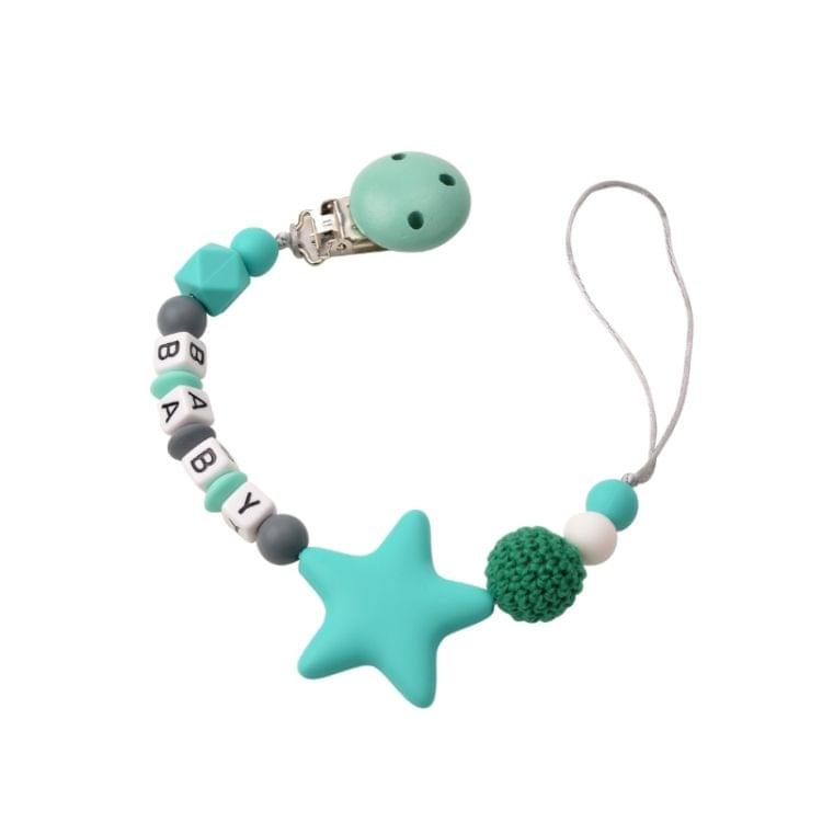 3 PCS  DIY Silicone Baby Pacifier Clip Colorful Pacifier Chain(turquoise green)