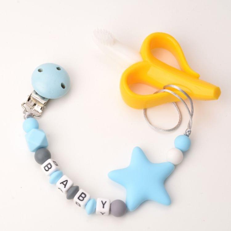 3 PCS  DIY Silicone Baby Pacifier Clip Colorful Pacifier Chain(turquoise green)