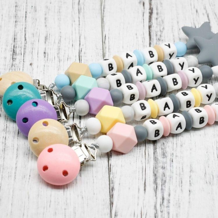 3 PCS  DIY Silicone Baby Pacifier Clip Colorful Pacifier Chain(turquoise green)