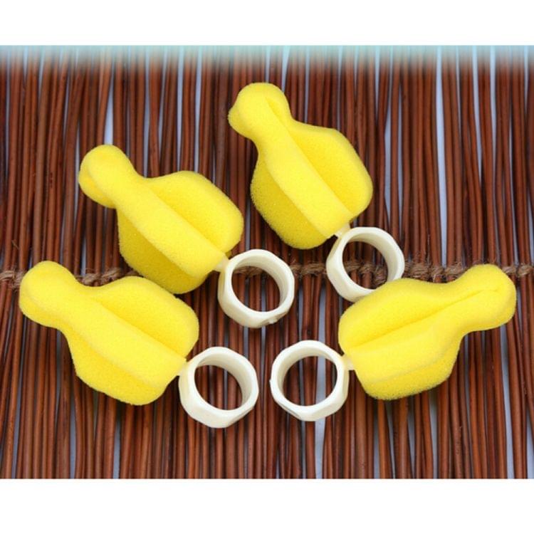 5 PCS 360 Degree Rotating Sponge yellow Baby Nipple Brush Babies Teat Cleaning Feeding Bottle Brushes Infant Pacifier Cleaner