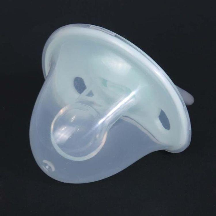 Silicone Flat Head Thumb Type Newborn Pacifier with Anti-dust Cover(Green)