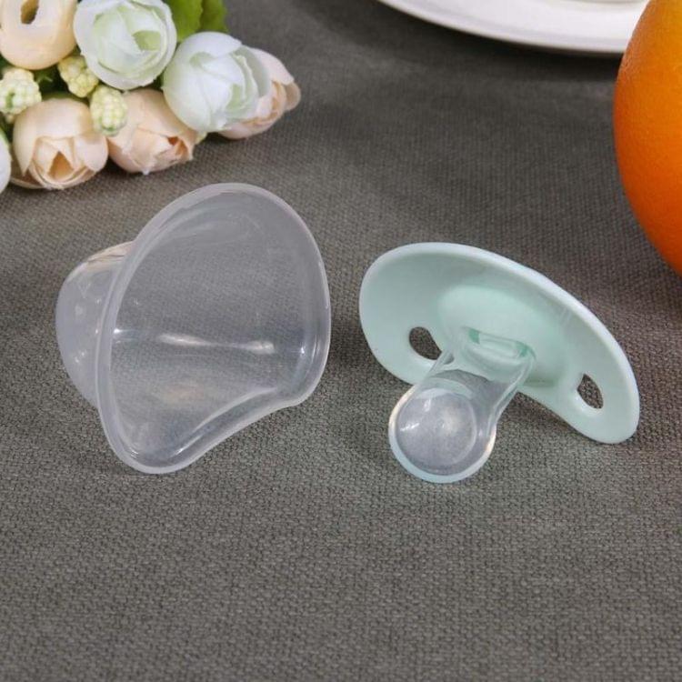 Silicone Flat Head Thumb Type Newborn Pacifier with Anti-dust Cover(Green)