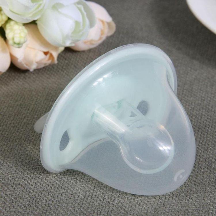 Silicone Flat Head Thumb Type Newborn Pacifier with Anti-dust Cover(Green)