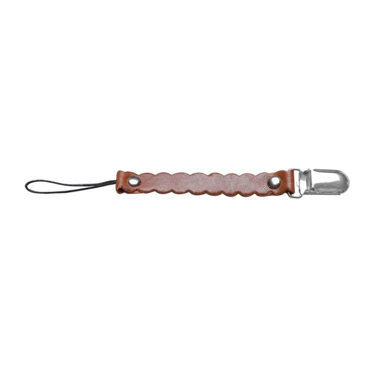 3 PCS Wave Leather Baby Short Pacifier Clip Chain Metal Soother Nipple Holder Clasps(Brown)