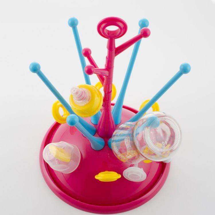 Baby Bottle Drying Rack Pacifier Nipple Drier Cute Tree Shape Cups Holders(Red)