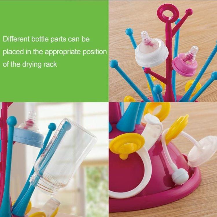 Baby Bottle Drying Rack Pacifier Nipple Drier Cute Tree Shape Cups Holders(Red)